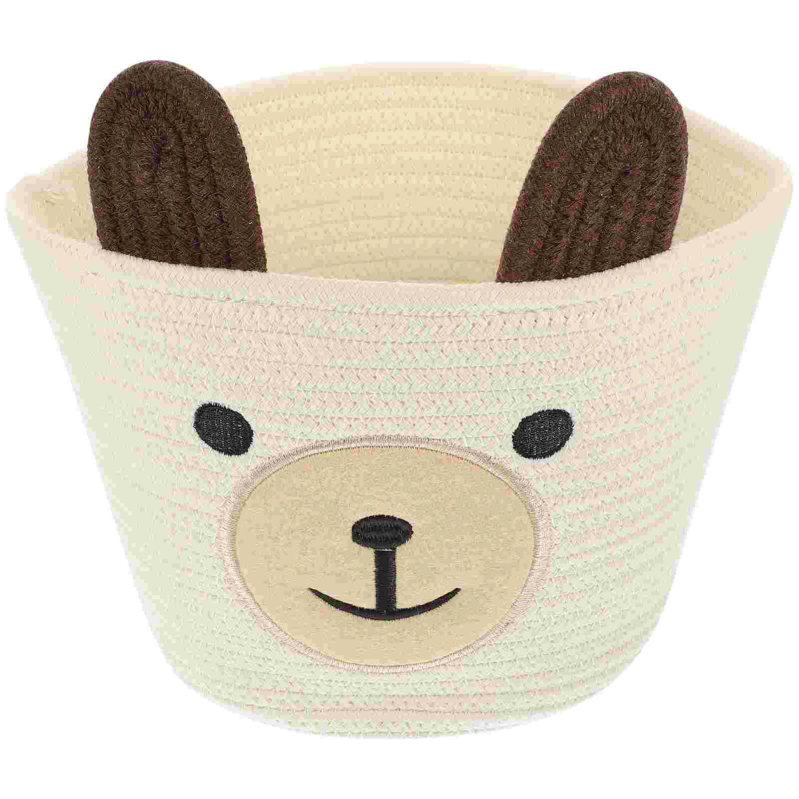 

Basket Rope Storage Baskets Cotton Woven Sundries Organizerdesktop Cartoon