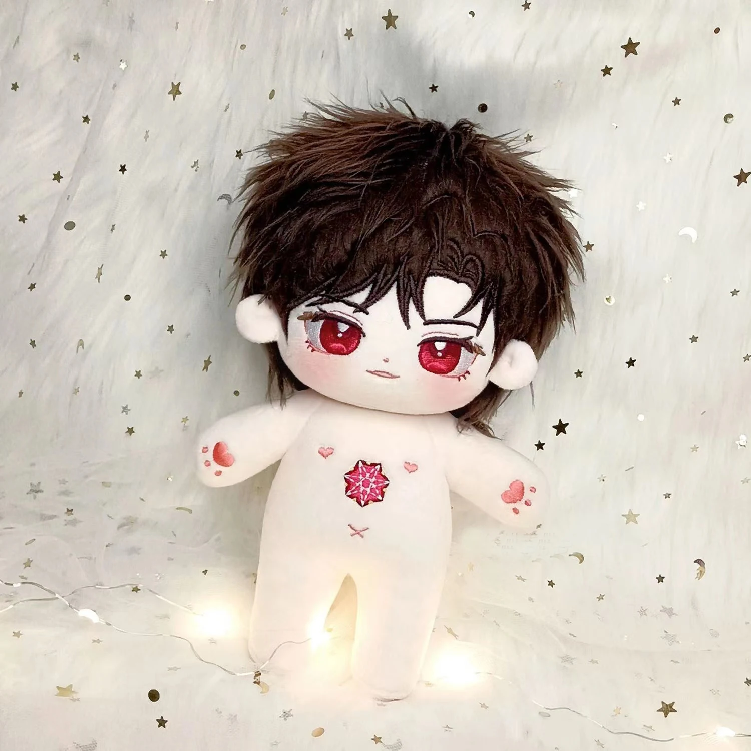 

20cm Anime Recreation Light and Night Evan Cartoon Boys Plush Cotton Stuffed Doll Body Plushie Pillow Cosplay Kid Gift