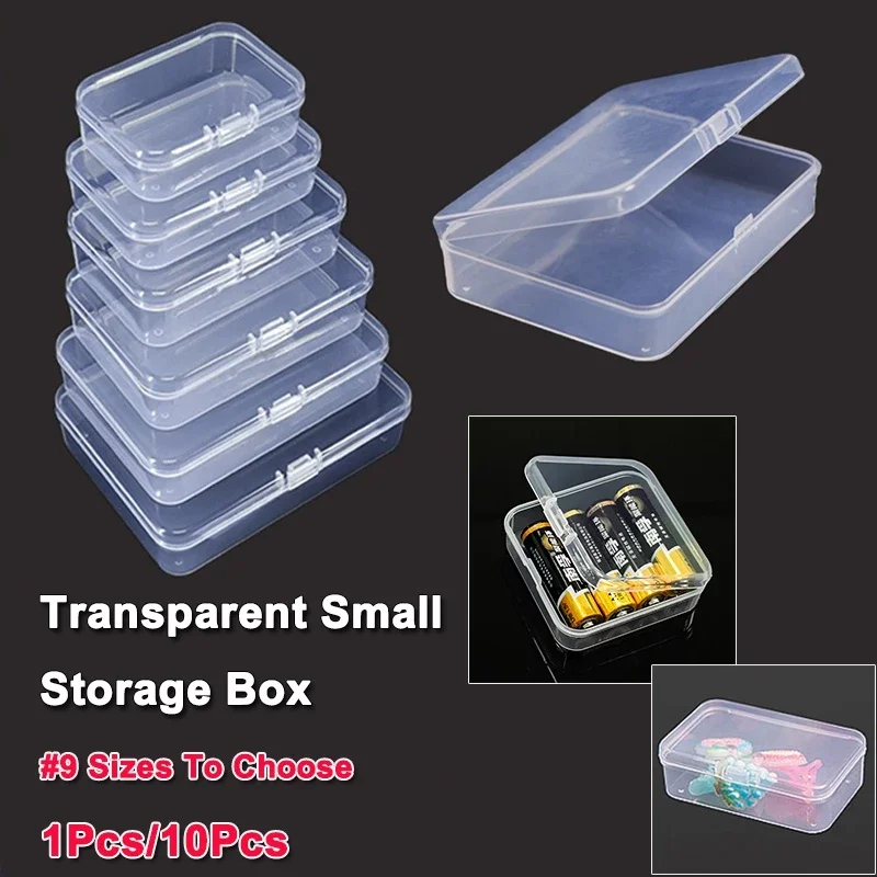 

1pc Packaging Small Box Chip Organizers Storage Transparent Plastic Product PP Material Box Candy Storage Containers Gadgets Box