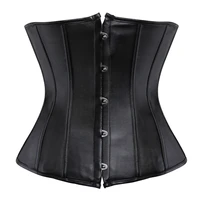 classical faux leather underbust corset waist cincher body shaper