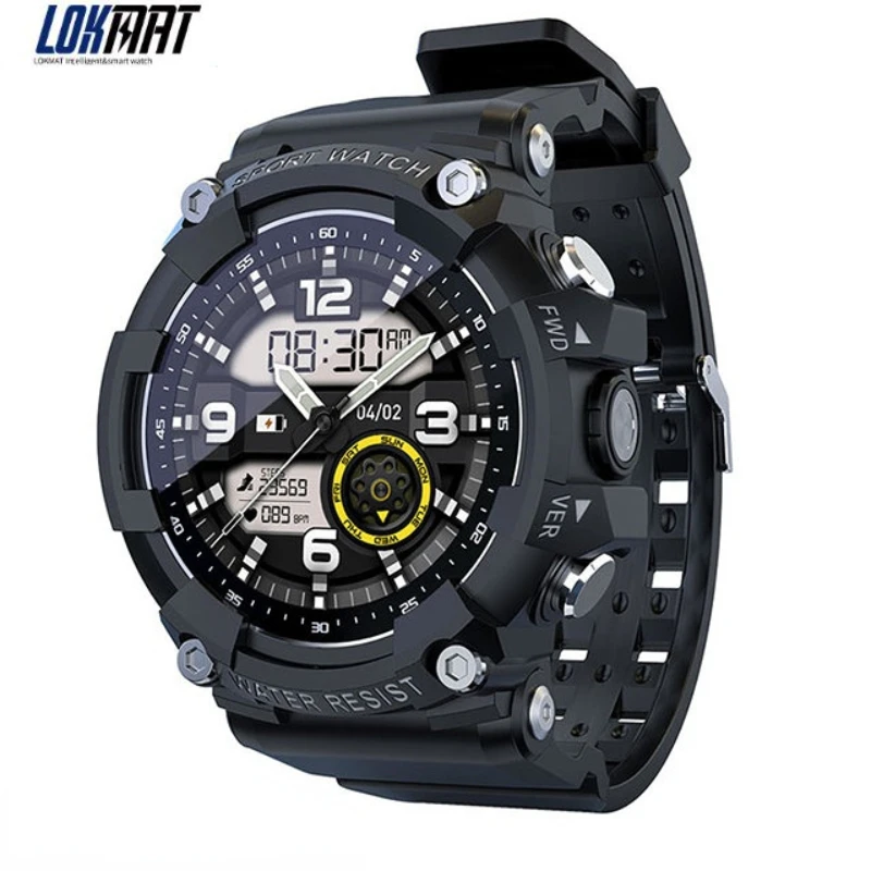 

smart watch LOKMAT ATTACK 2 Bluetooth 5ATM Waterproof watch for men Monitor Fitness Blood Pressure Full Touch Screen smartwatch