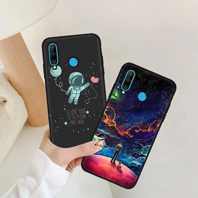 

Space Man Phone Case for Huawei P30 Lite Case Cover Huawei P40 P20 P10 Lite P50 Pro P Smart 2019 2020 Z Funda Shockproof Silicon