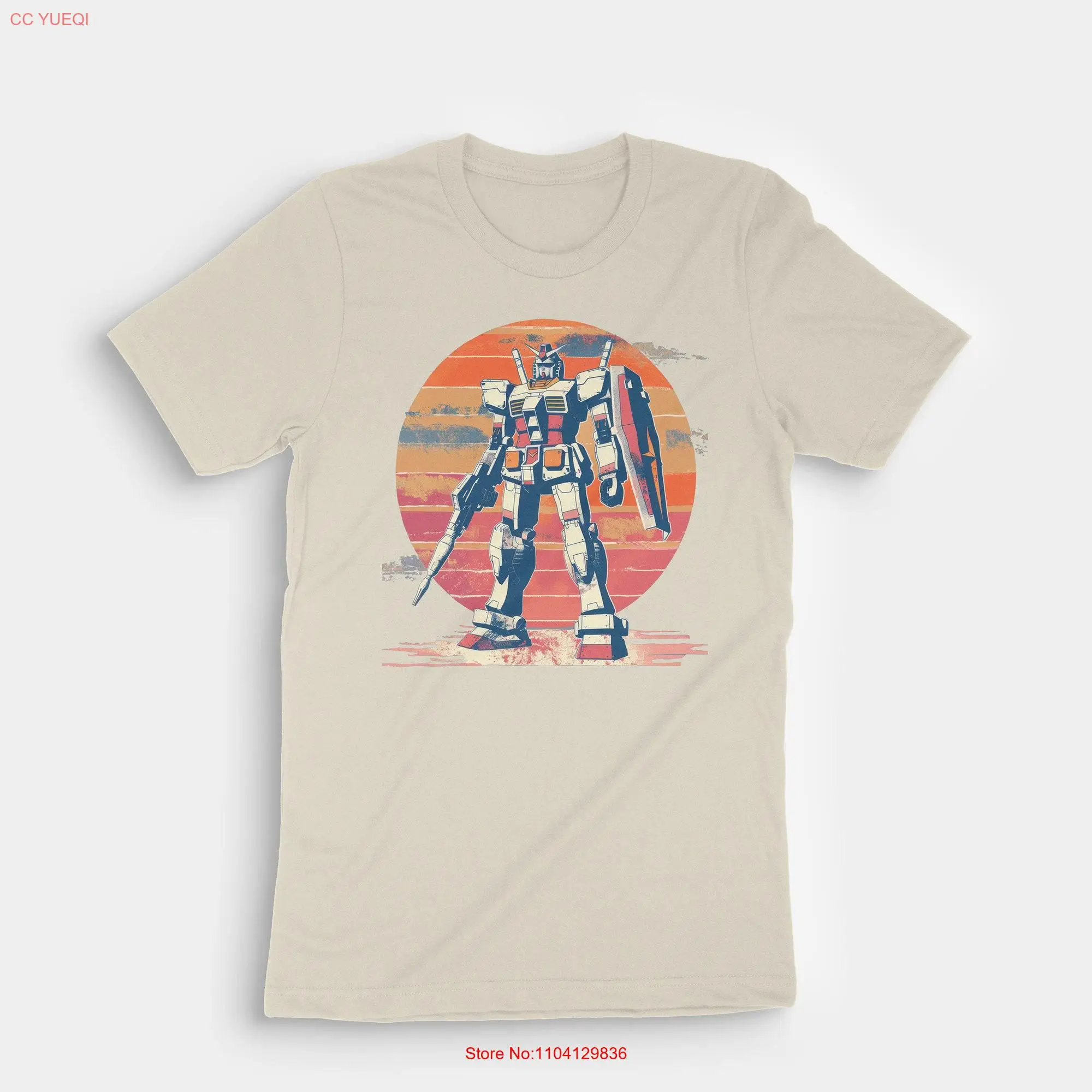 Футболка с длинным или коротким рукавом в стиле ретро RX 78 2