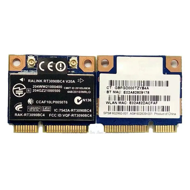 Оригинальная беспроводная карта Wi-Fi + 3 0 Bluetooth Ralink RT3090BC4 300 Мбит/с 802.11b/G/N Mini PCI-E Card