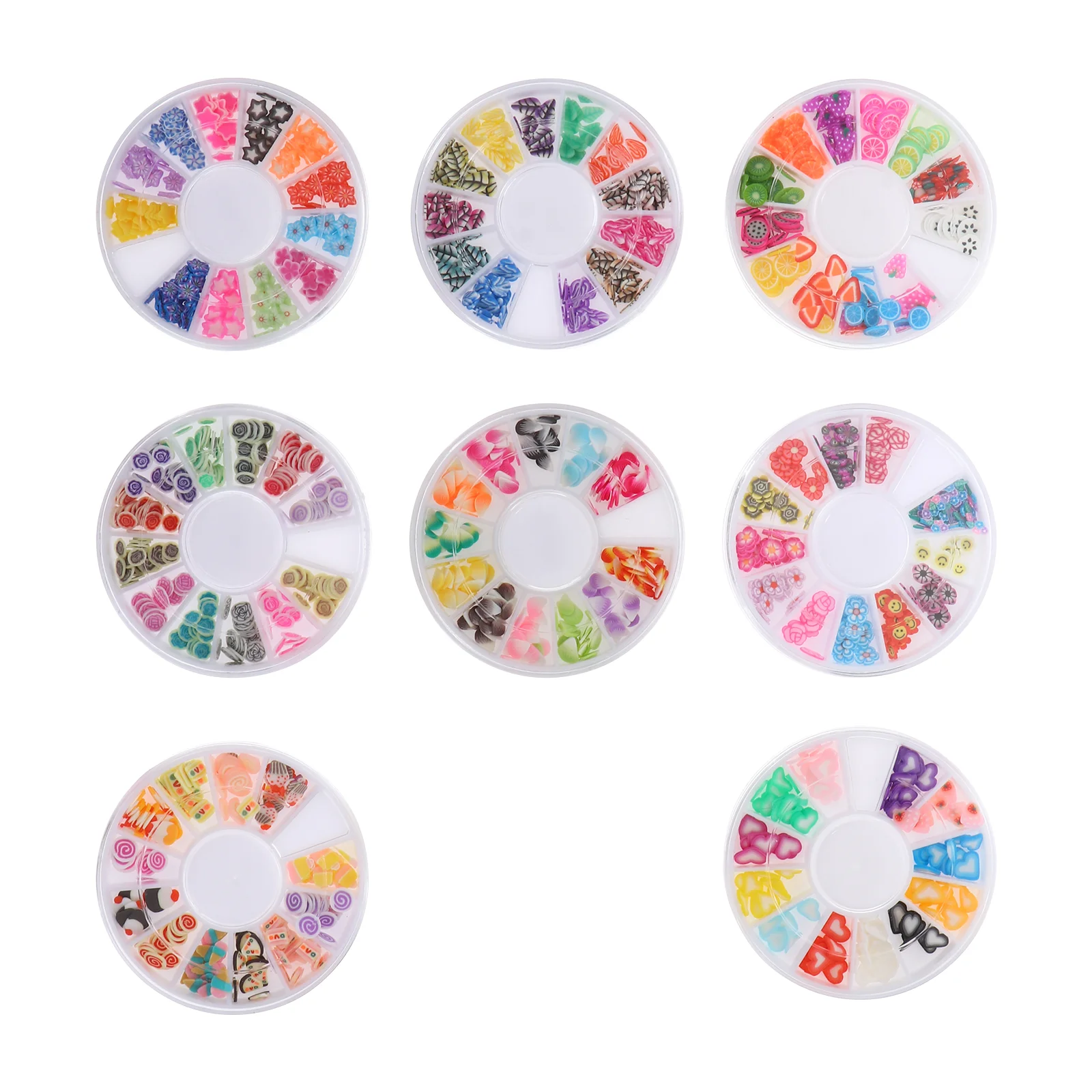 

8 Boxes Manicure Patches Polymer Clay Lovely Fruit Pattern Nail Art Patches