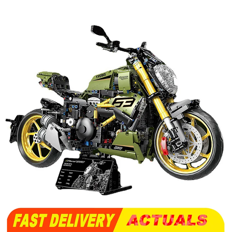 

1:5 Technical City Sports Rapid Racing Motorcycle Motorbike Locomotive Moc Bricks Model Building Blocks Boys Gifts Toys T4021
