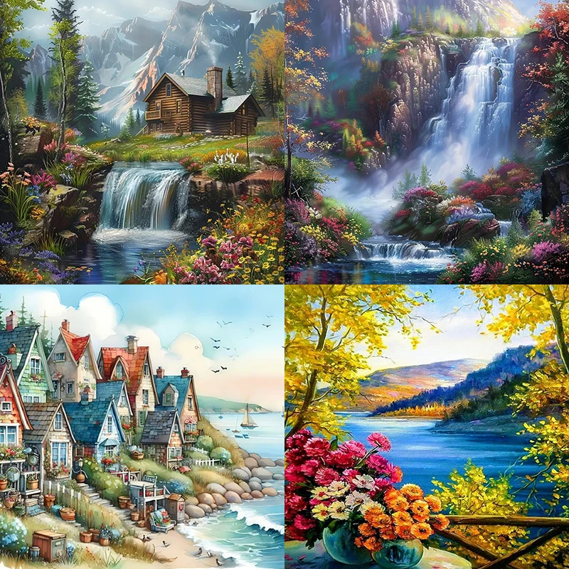 Полноразмерная алмазная живопись классический стиль живописный вид акриловый