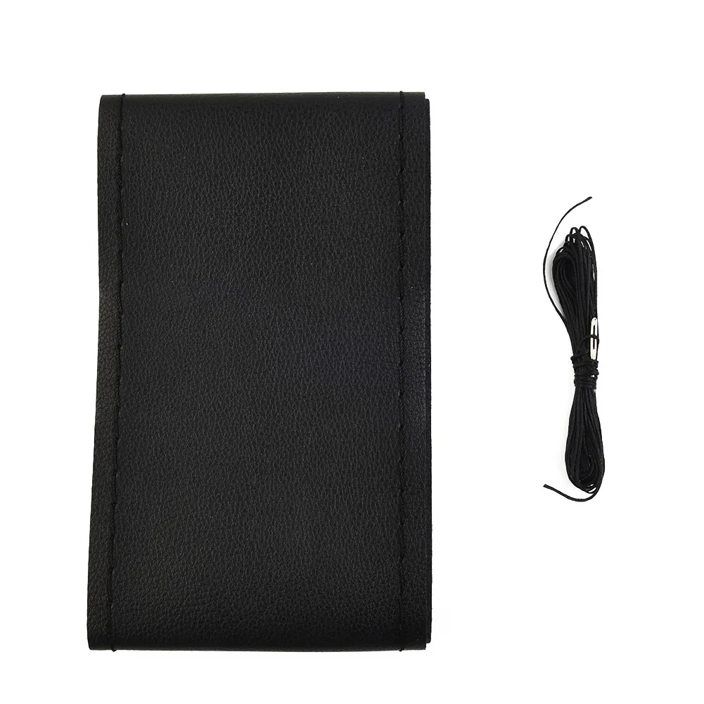 

Hand Sewing Steering Wheel Cover Comfortable Gift Universal Vehicle Wear Resistant 1pcs Black Breathable Practical