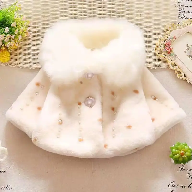 Girls Coat Winter Kids Faux Fur Jacket Fashion Thick Velvet Cloak Baby Toddler Girl Cotton Warm Cute Outerwear For Children | Детская