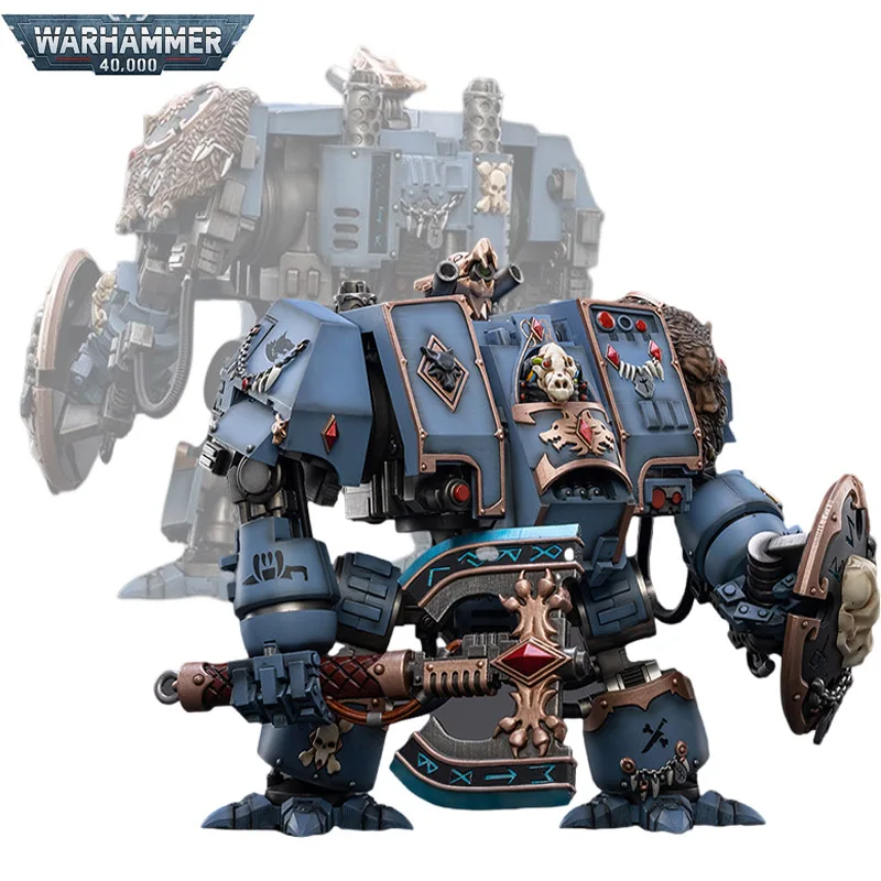 

JOYTOY Warhammer 40K 1/18 Space Marines Space Wolves Venerable Dreadnought Brother Hvor Game Anime Action Figures Model Toy