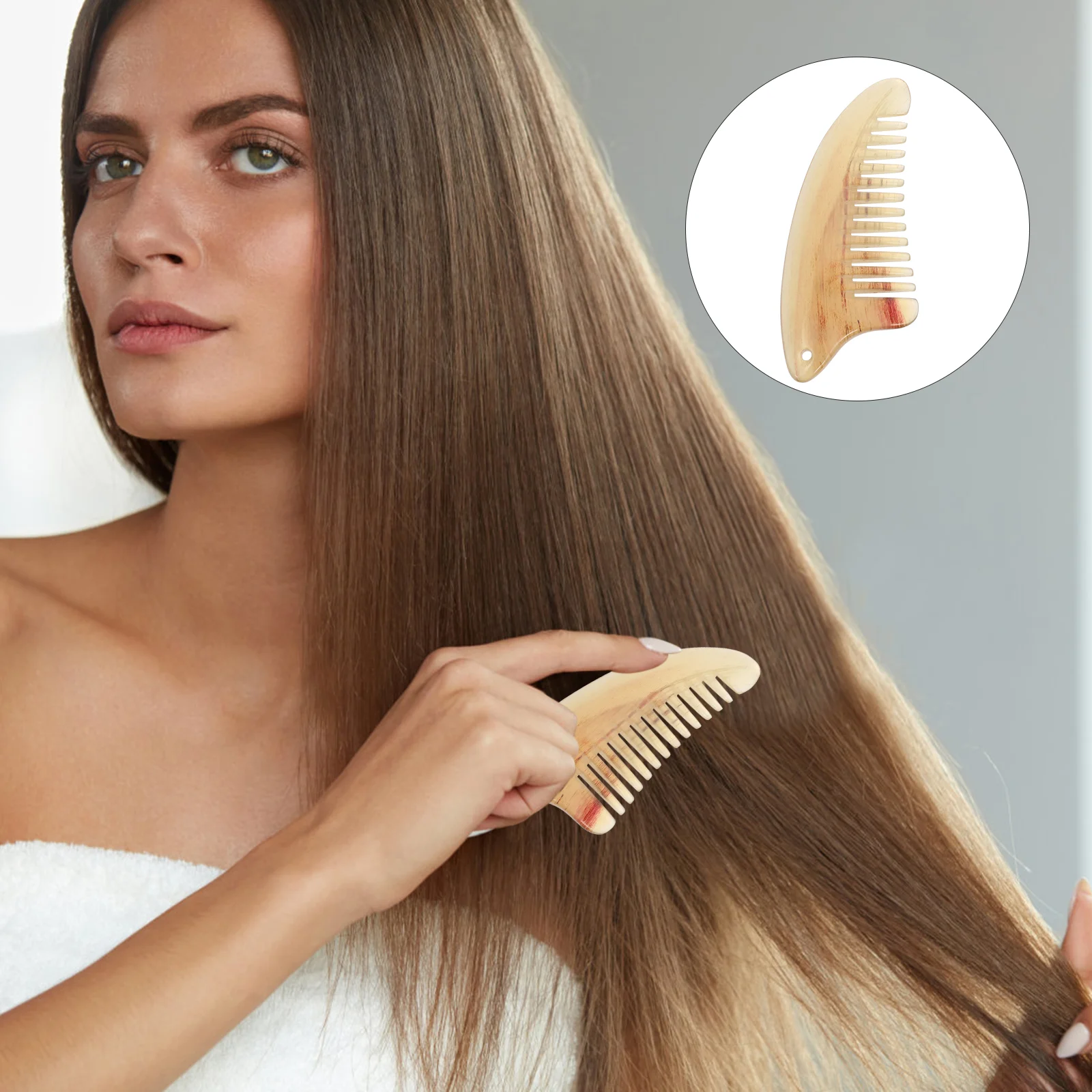 

Hair Smoothing Comb Exquisite Shofar Comb Portable Scalp Caring Comb Head Massager