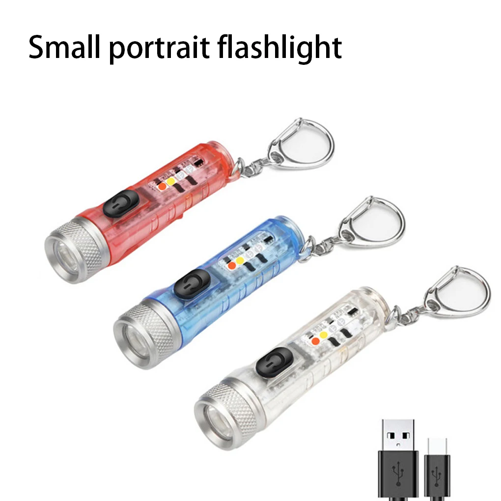 

Keychain Flashlight Rechargeable Keyring Torch Outdoor Key Chain Lantern