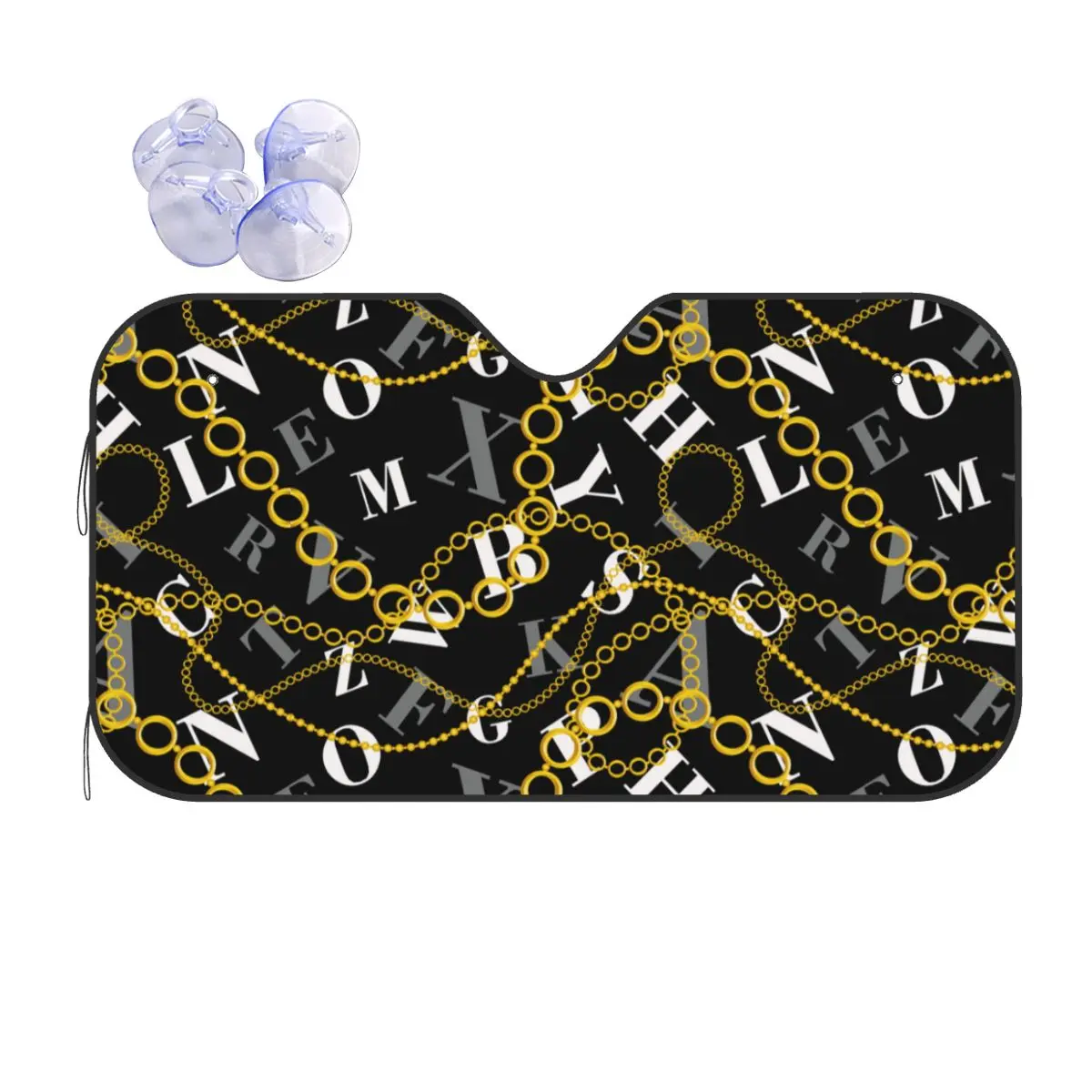 

Golden Chains With Abstract Pattern Personality Windshield Sunshade 70x130cm Foils Car Sunshade Sun Shade Protect