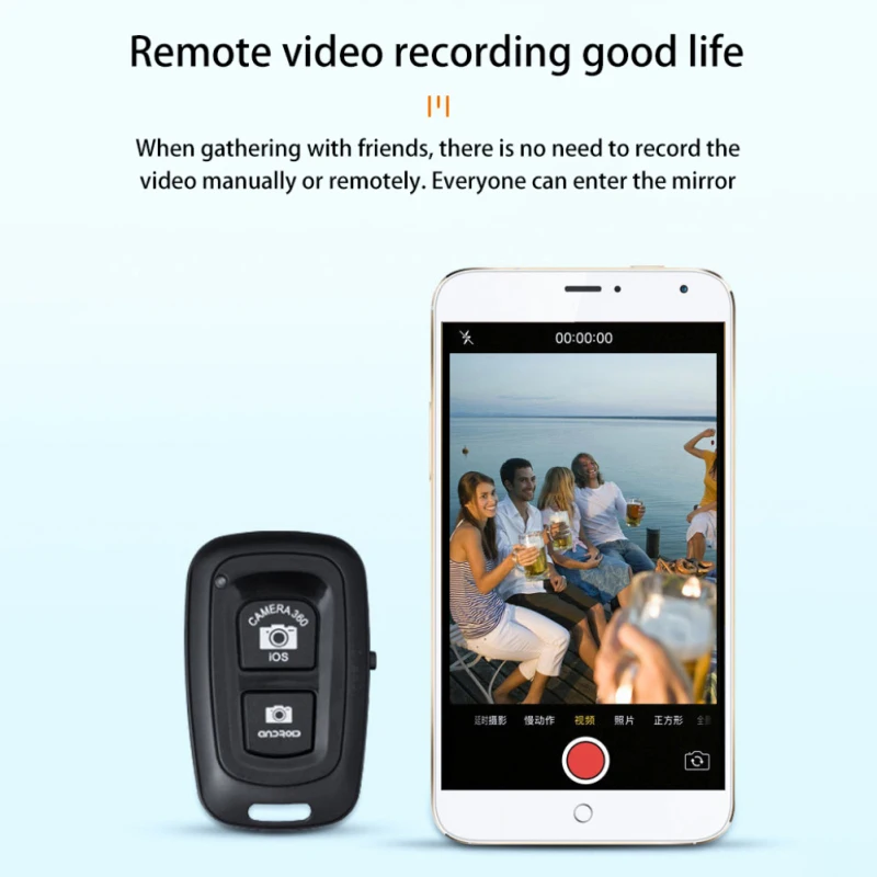 

Bluetooth Compatible Wireless Remote Control For Mobile Camera, Applicable To Android And Apple Self-timer Remote Control