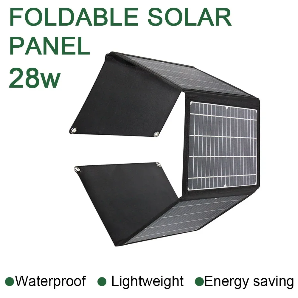 

hot sale 18v 28w foldable solar charger dual USB 5v DC port folding portable 12v battery solar panel 60w