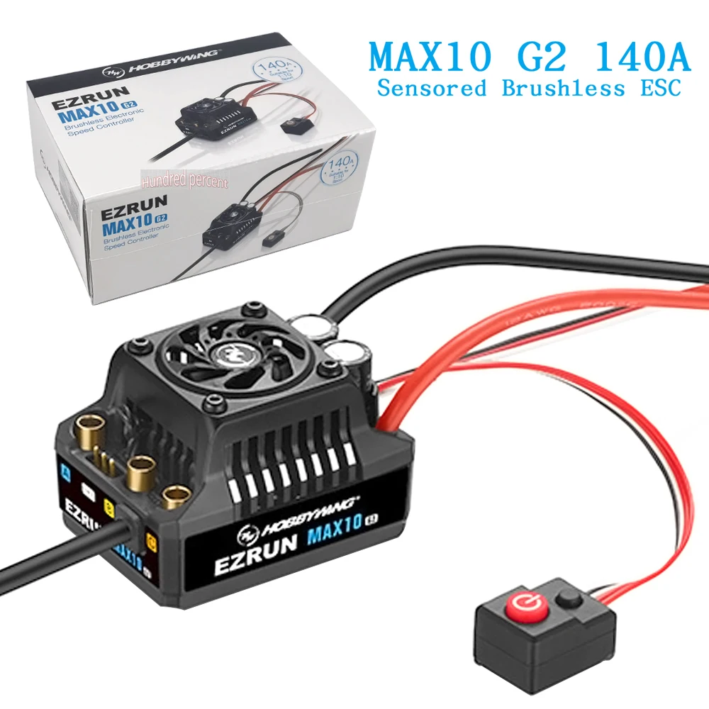 HobbyWing-рычаги с коротким рукавом EzRun MAX10 G2 непроницаемые ESC140A для грузовика 3665SD4000KV G3