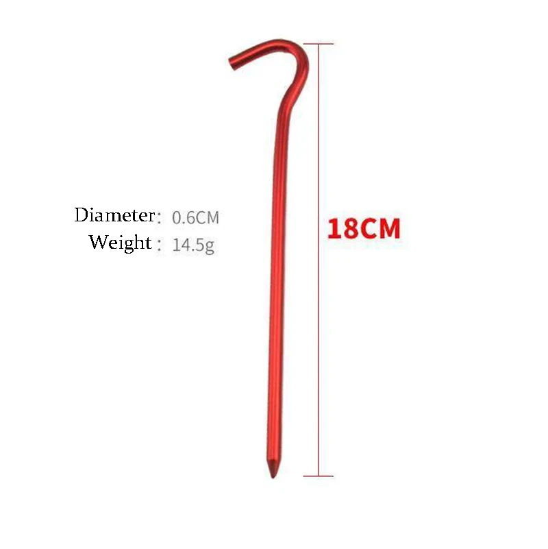 Колышек для палатки 18 см алюминиевый колышек с веревкой уличный ветрозащитный