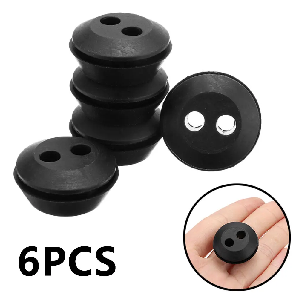 

6 PCS/Lot 2 Hole Fuel Gas Line Grommet Garden Grass Trimmer Replacement Part Cutter Outdoor Lawn Mower Chainsaw Spare Tool Parts