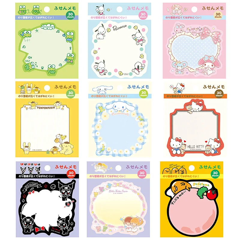 Sanrioed Симпатичные Стикеры для заметок аниме Kawaii My Melody Cinnamoroll Kuromi милые студенческие Канцелярские Принадлежности портативные Стикеры для заметок