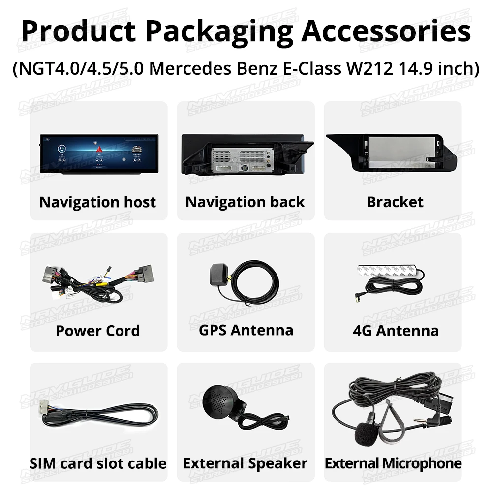 Автомобильное радио NAVIGUIDE 14 9 дюйма Android 13 для Mercedes E Class W212 NTG 4 5 беспроводная