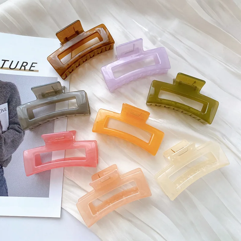 

Square Clip Hair Accessories for Women Jelly Color Small and Fresh Simple Shark Clips Girls Accessory Korean New Headwear