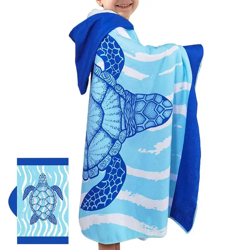 

Outdoors Changing Robe Toddler Hooded Towelling Bathrobe Breathable Hooded Poncho Towels For Outdoor Indoors Swimming