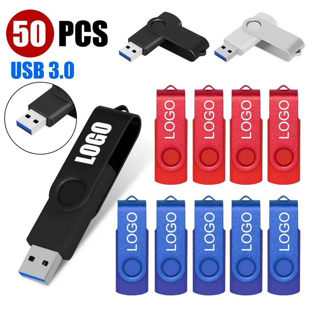 50 шт./лот новый флэш-накопитель USB 3.0 64 ГБ высокоскоростной металлический 8 ГБ16 32