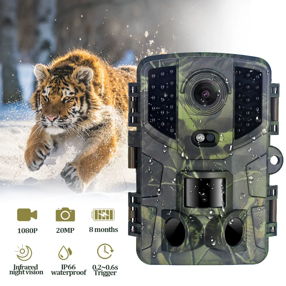 20MP Hunting Cameras 1080p Infrared Night Vision 0.6s Trail Camera IP66 Waterproof Wildlife Outdoor Surveillance Camcorders