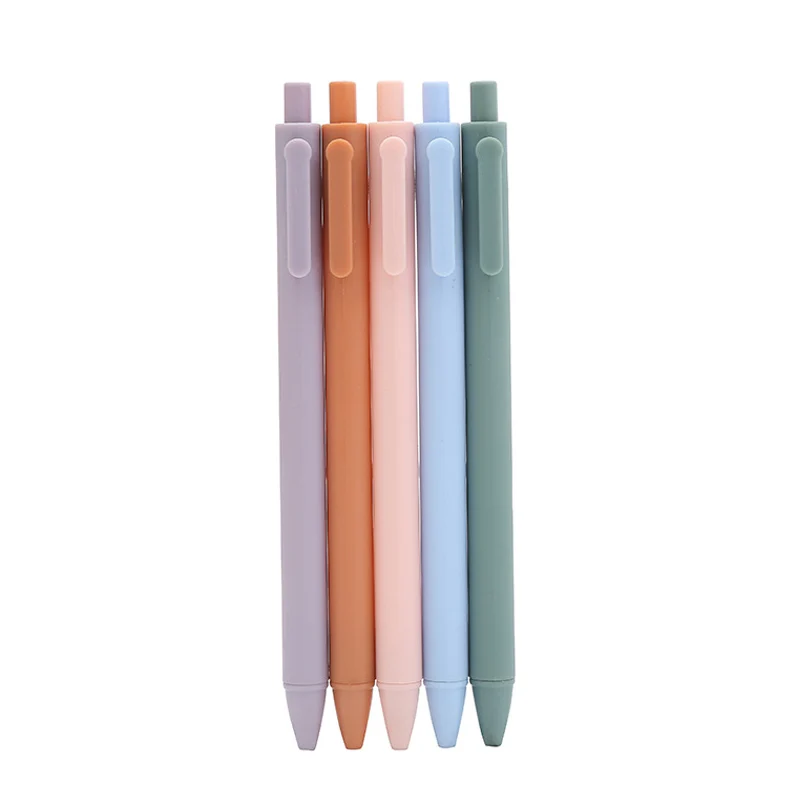 

5 шт./компл. Morandi выдвижные гелевые ручки с черными чернилами, гладкие офисные ручки для письма, ручки для подписи, канцелярские принадлежности для учебы