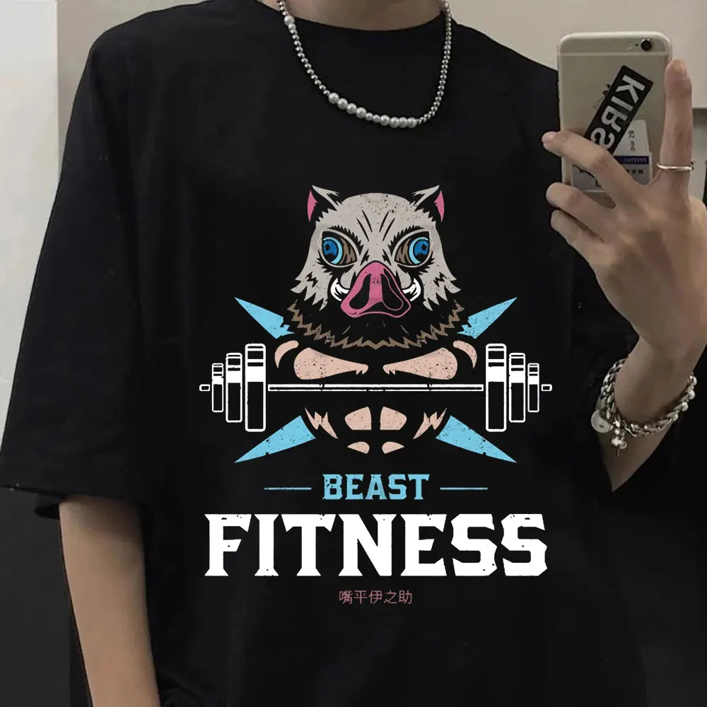 Harajuku Demon Slayer Men's Tshirt Summer Unisex Short Sleeve T Shirt Anime Funny Print Beast Fitness Hashibira Inosuke T-shirts