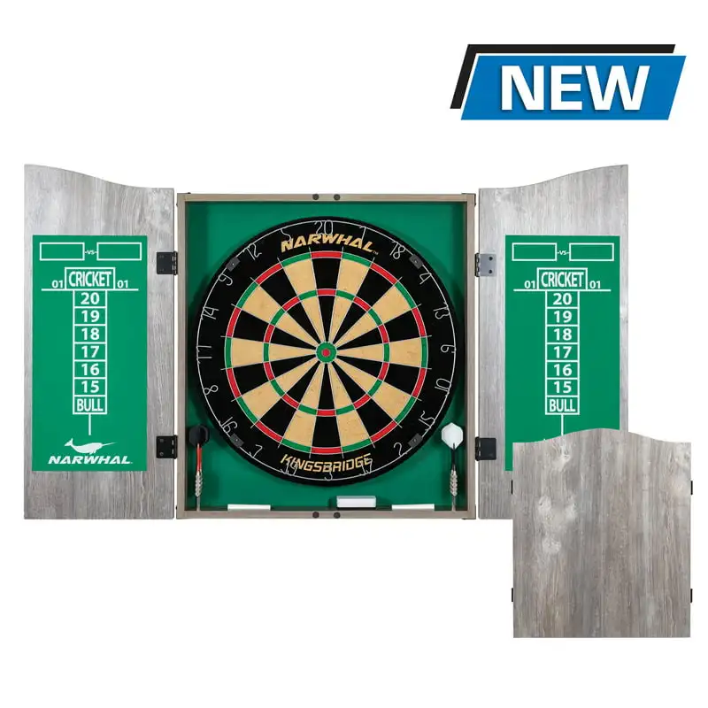 

Dartboard and Cabinet Set, Official 18 in Dartboard and 6 Steel Tip Darts