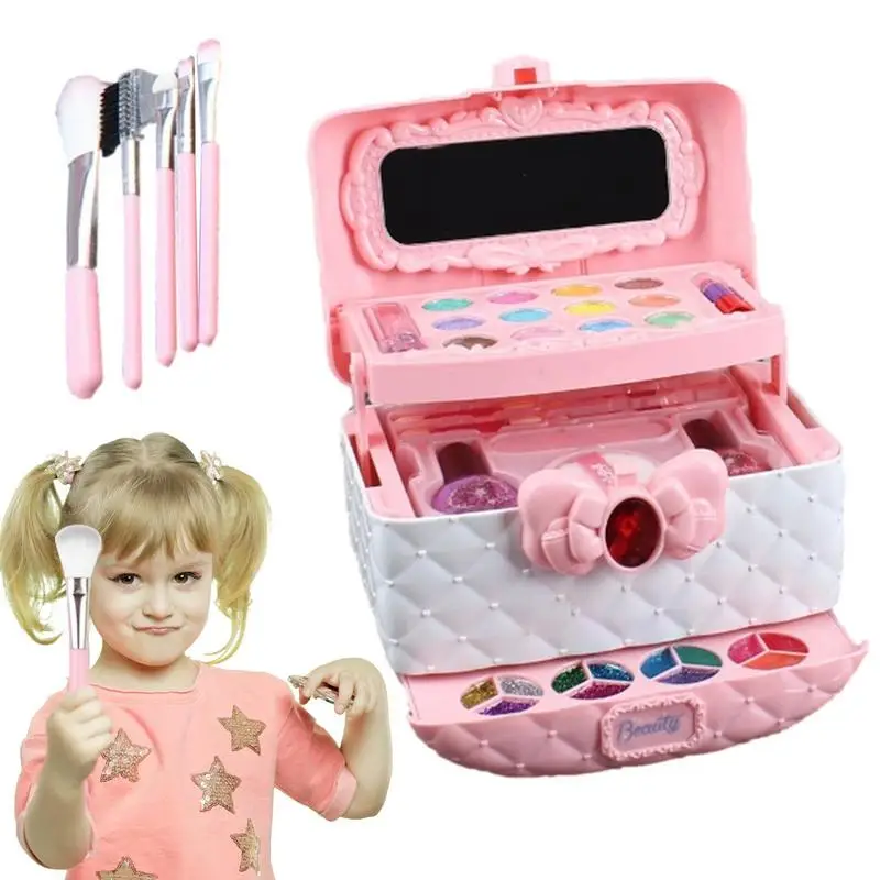 

Kids Makeup Kit For Girl Cosmetic Toys For Girls Little Girls Beauty Toy Kit With Toy Mirror Other Accessories Fashion Pretend