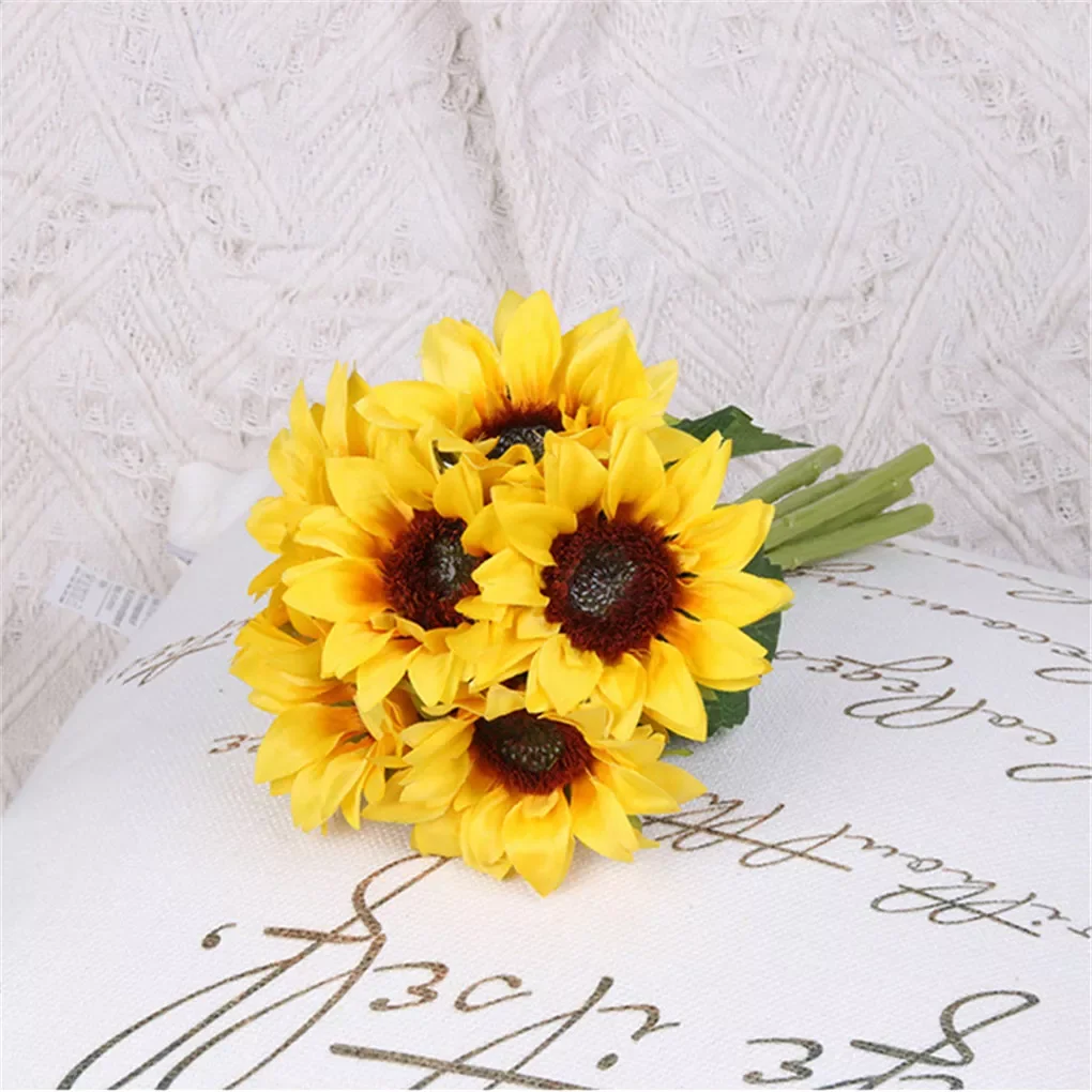 

6 Pcs/bundle Artificial Sunflower Simulation Flower Floral Decor Home Office Sunflower Decor