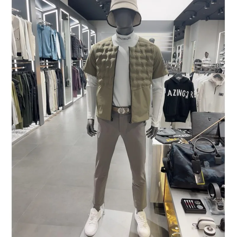 Men's Golf Fleece Lined Outdoor Waterproof Windproof Pants Elastic