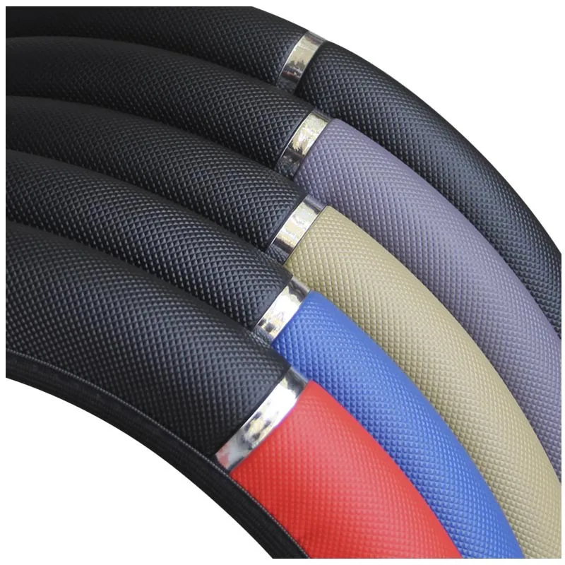 

Foam Leather Car Steering Wheel Cover Sports For Universal Braid 38cm Auto Braiding Case Interior Parts Accessory Decoration