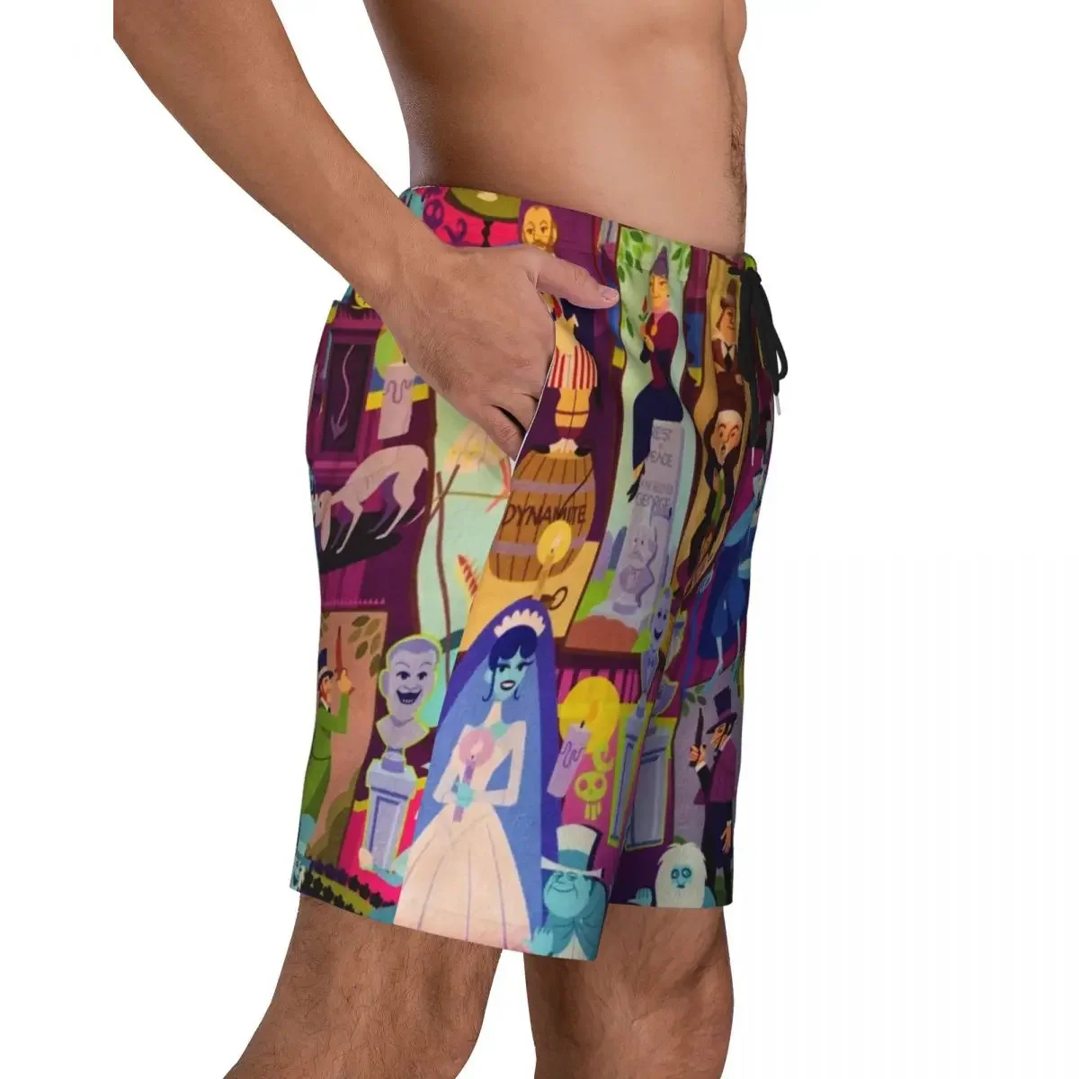 Пляжные шорты на заказ мужские быстросохнущие пляжные для Хэллоуина счастливые