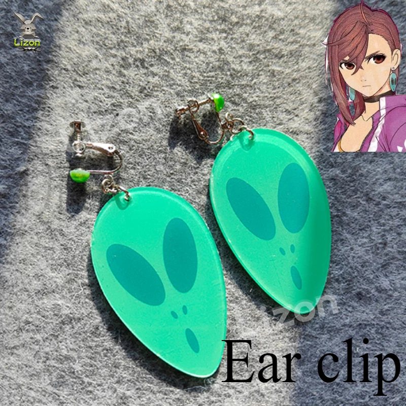 Серьги Ayase Momo Dandadan синие длинные серьги для косплея клипсы реквизит костюма