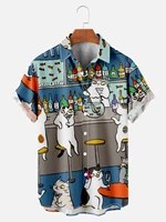 2022 new mens summer coconut tree print shirts loose breathable fashion short sleeve shirts hawaiian beach shirts 5xl