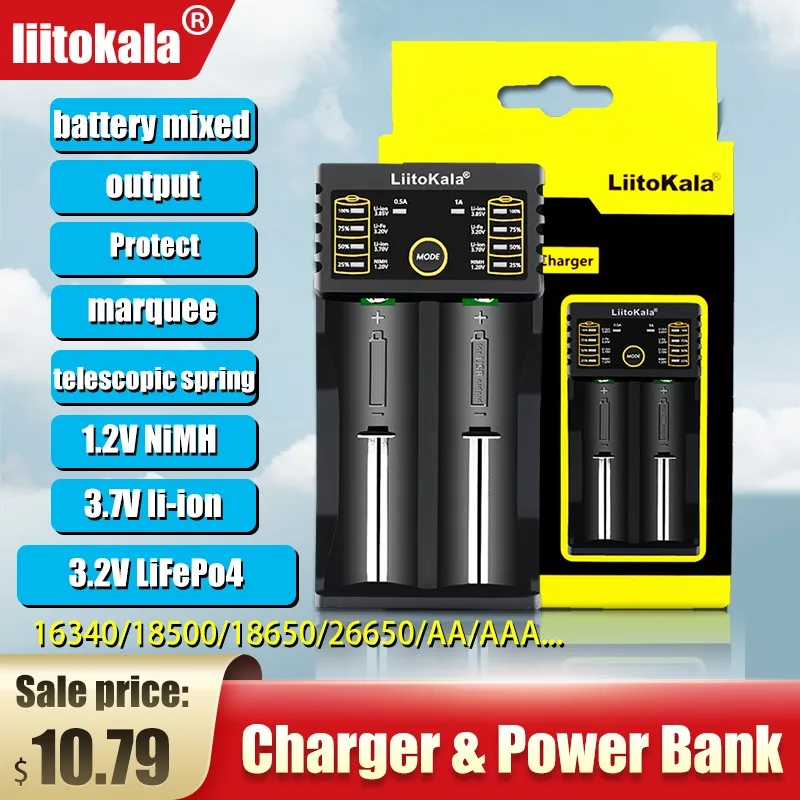 

Liitokala Lii-402 18650 Li-ion Battery Charger 3.7V Smart Fast Charge Multi-function USB Four-slot AA Universal 26650 Ni-MH