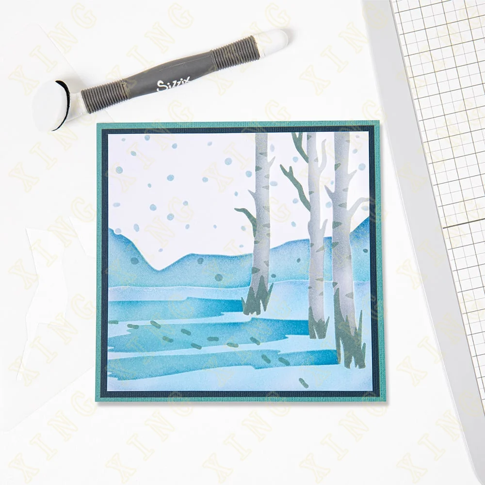 

Winter Scene Plastic Stencil Cutting Dies for DIY Paper Card Photo Album Decoration Scrapbook Craft Stencil 2023 New Arrival