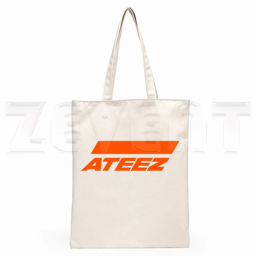 

Kpop ATEEZ Minimalist Designer Canvas Bag Concert Support Handbags Hongjoong Yunho Yunho Yeosang Mingi San Shopping Bag