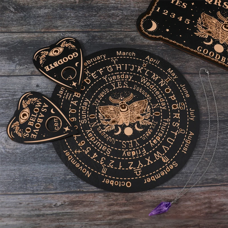 

Round Wood Carving Seven Star Array Pendulum Plate Pine Energy Board DIY Density Board Crafts Home Decoration