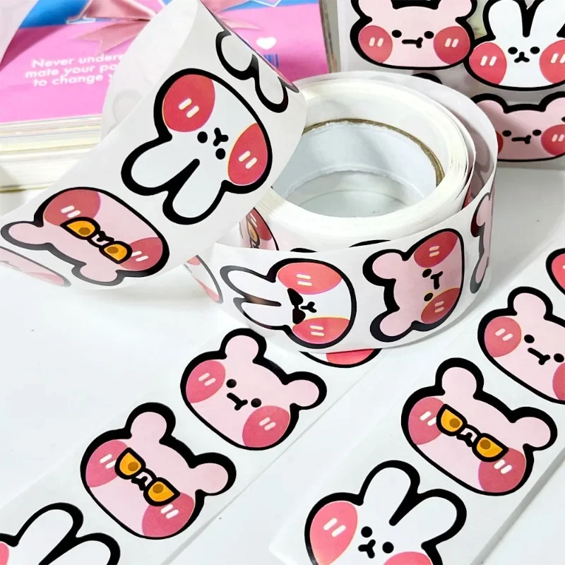 50-200 шт. наклейка с милым мультяшным кроликом и котом наклейки спасибо для