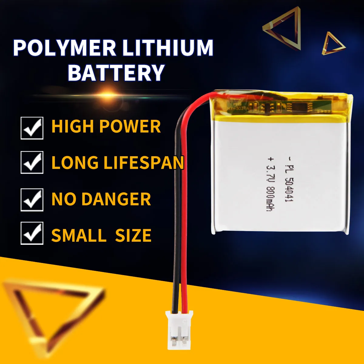 

3.7V 800mAh Li-ion Battery 504041 Lithium Polymer Rechargeable Battery for MP3 MP4 bluetooth speaker GPS walkie-talkie razor