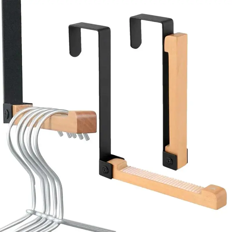 

Over The Door Hooks Foldable Over The Door Coat Hooks 2Pack Wood And Metal Hooks Organizer Hanging Rack Storage Organization