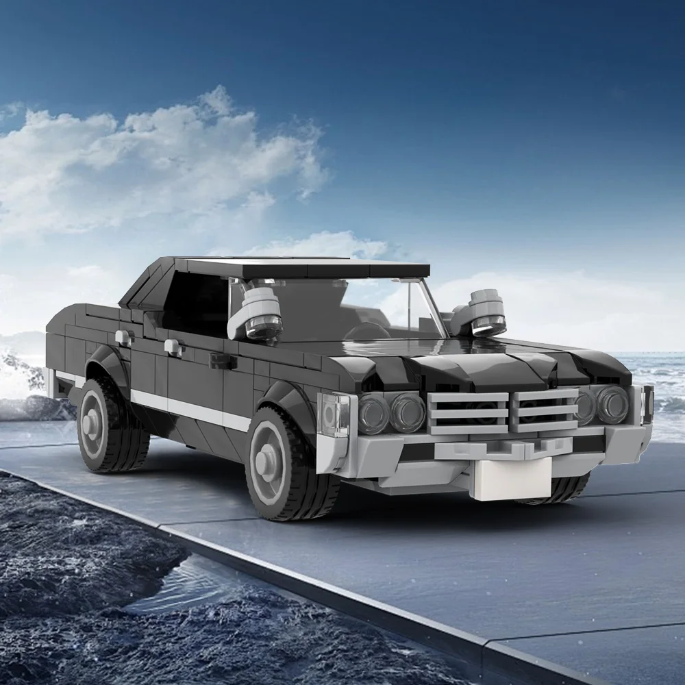 Фото MOC Сверхъестественное Impala, модель автомобиля, строительные блоки, фильм «Сверхъестественное», 1967, Chevroleted Impala, черный автомобиль, кирпичная игрушка, подарок для взрослых №2