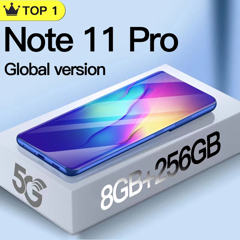 Global Version Note11 Pro Cellphones 8GB 256GB Full Screen Mobile Phones 5.8Inch HD Smartphones 24+48MP Camera 5000mAh Android10