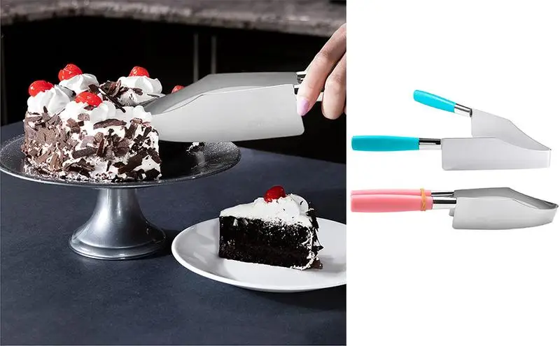 

2 Pcs Birthday Cake Cutter Tool Cake Slicer Easy Cake Cutting & Carry Cake Divider Creative Stainless Steel Cake Cutting Tools