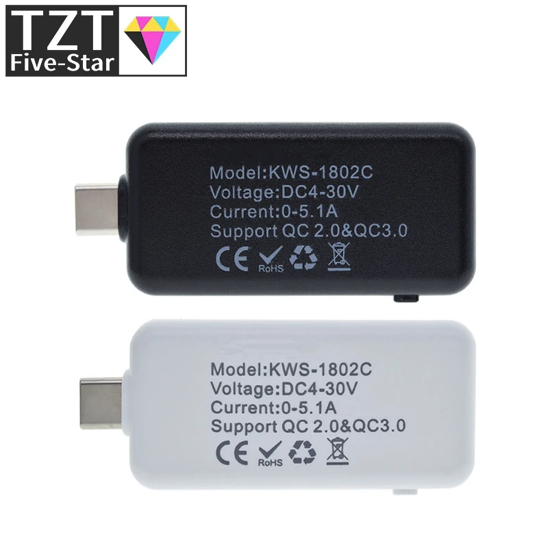 10 в 1 USB-тестер постоянного тока Type-C 4-30 измеритель напряжения таймер Амперметр