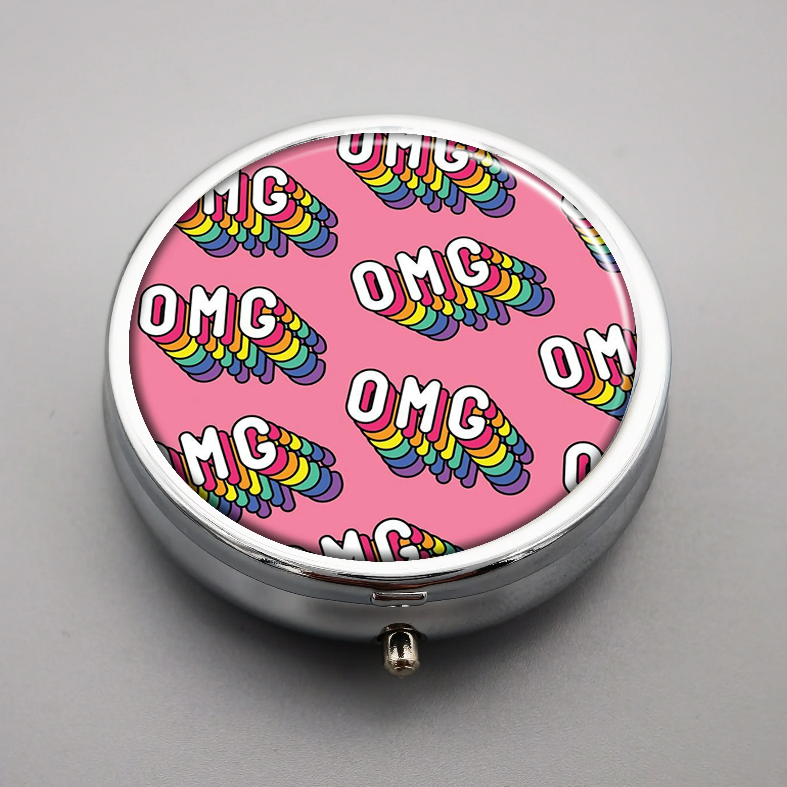 wa Rainbow OMG Funny Pill Organizer: 3 металлические коробки с отделениями для карманов или
